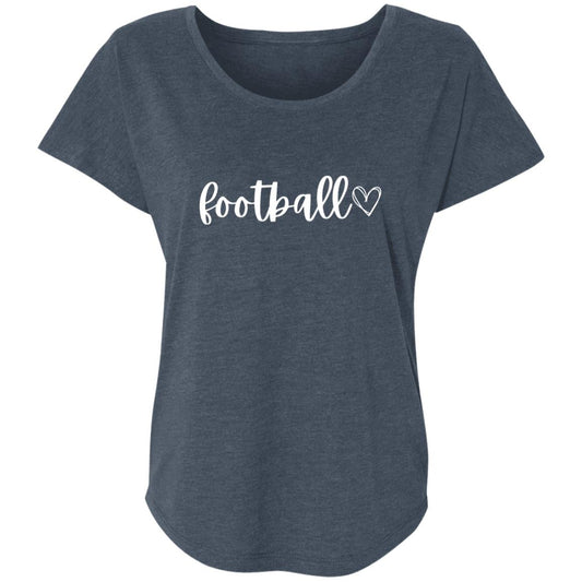 Football Heart NL6760 Ladies' Triblend Dolman Sleeve