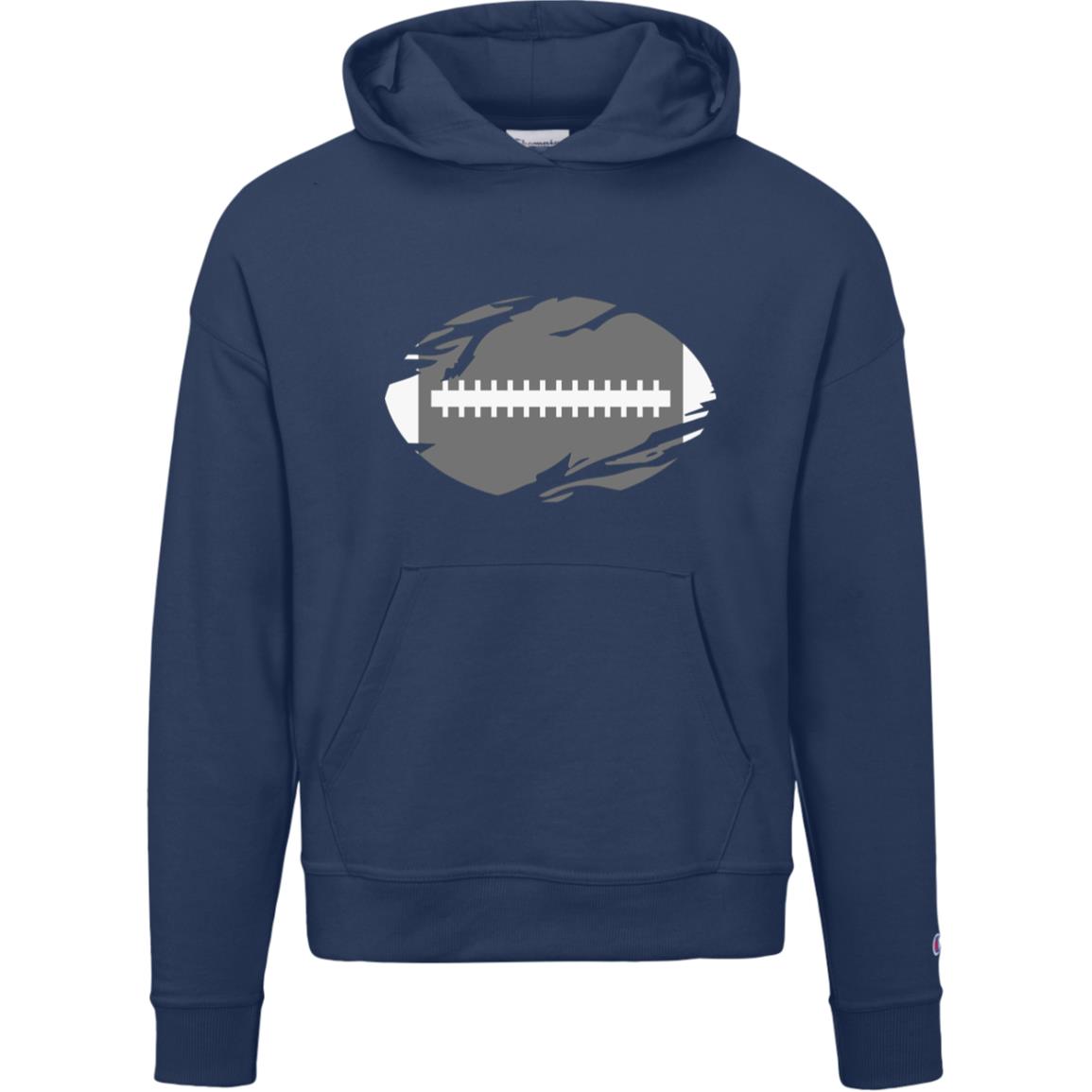 Distressed Football S760 Champion Womens Powerblend Hoodie