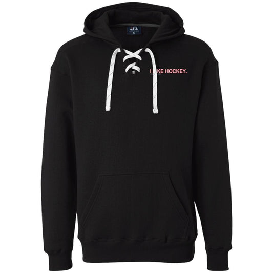 I LIKE HOCKEY Heavyweight Sport Lace Hoodie