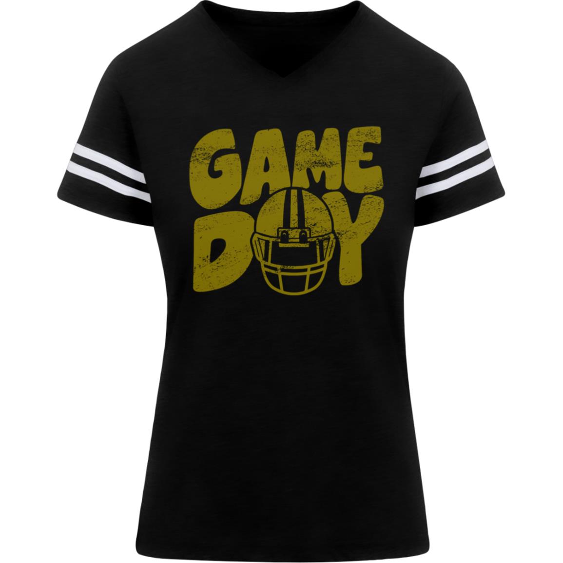 Game Day Helmet Yellow 3537 LAT Womens Football Tee