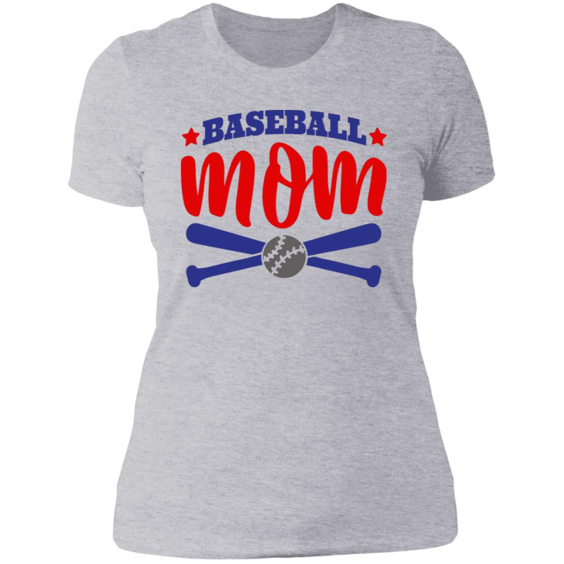 Baseball Mom with Crossed Bats NL3900 Ladies' Boyfriend T-Shirt