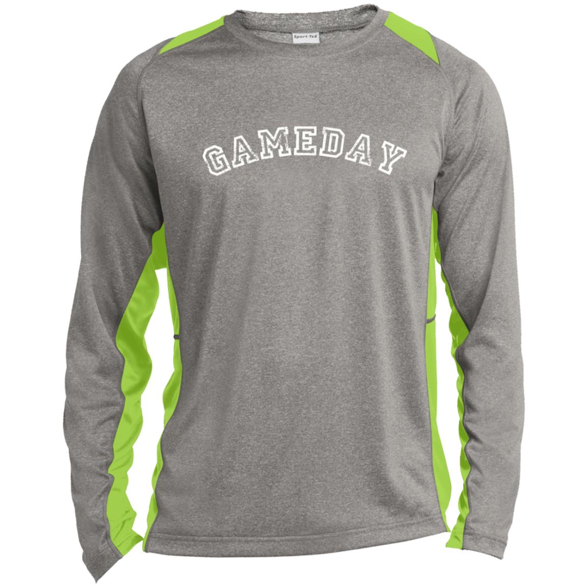 Game Day ST361LS Long Sleeve Heather Colorblock Performance Tee Men's sizes