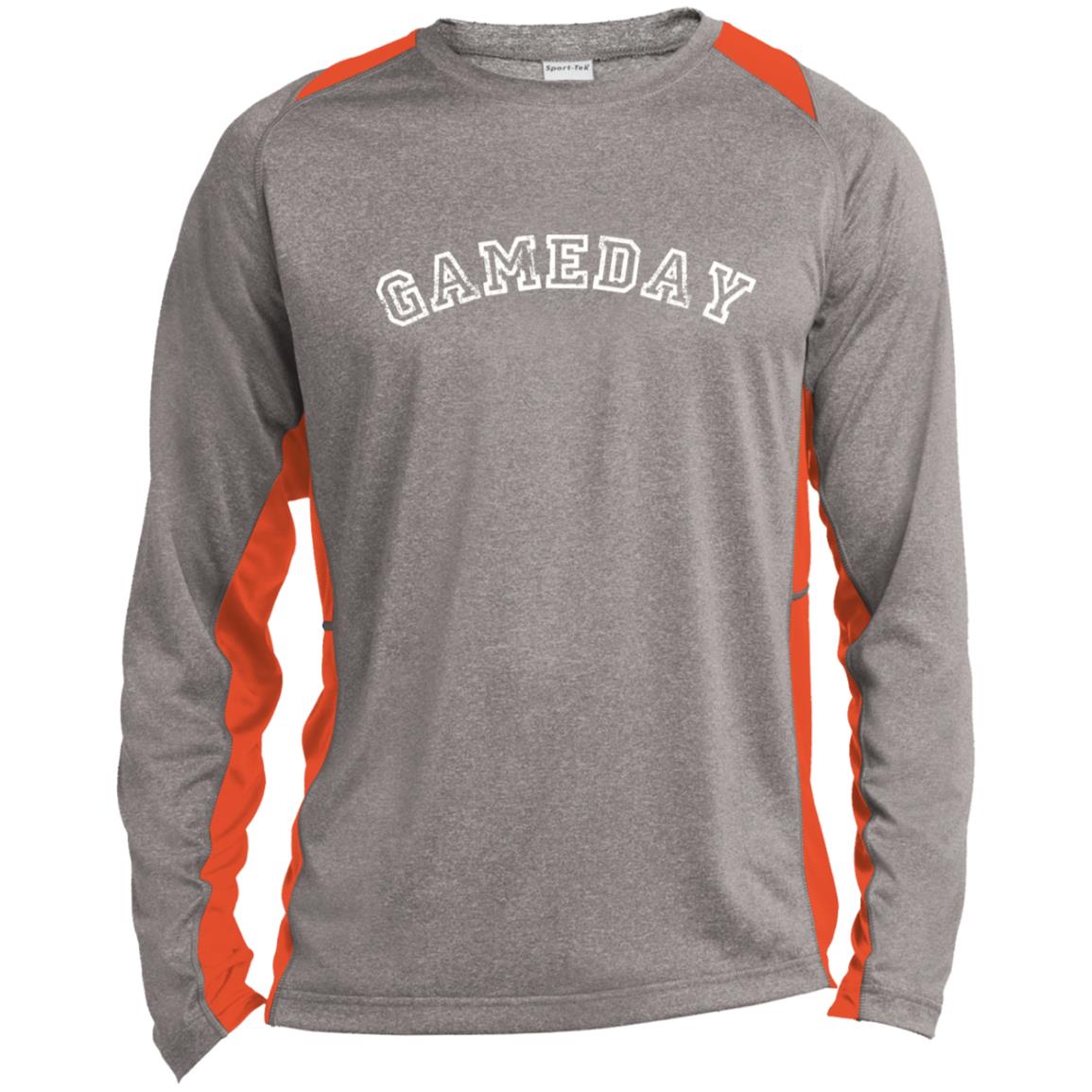 Game Day ST361LS Long Sleeve Heather Colorblock Performance Tee Men's sizes