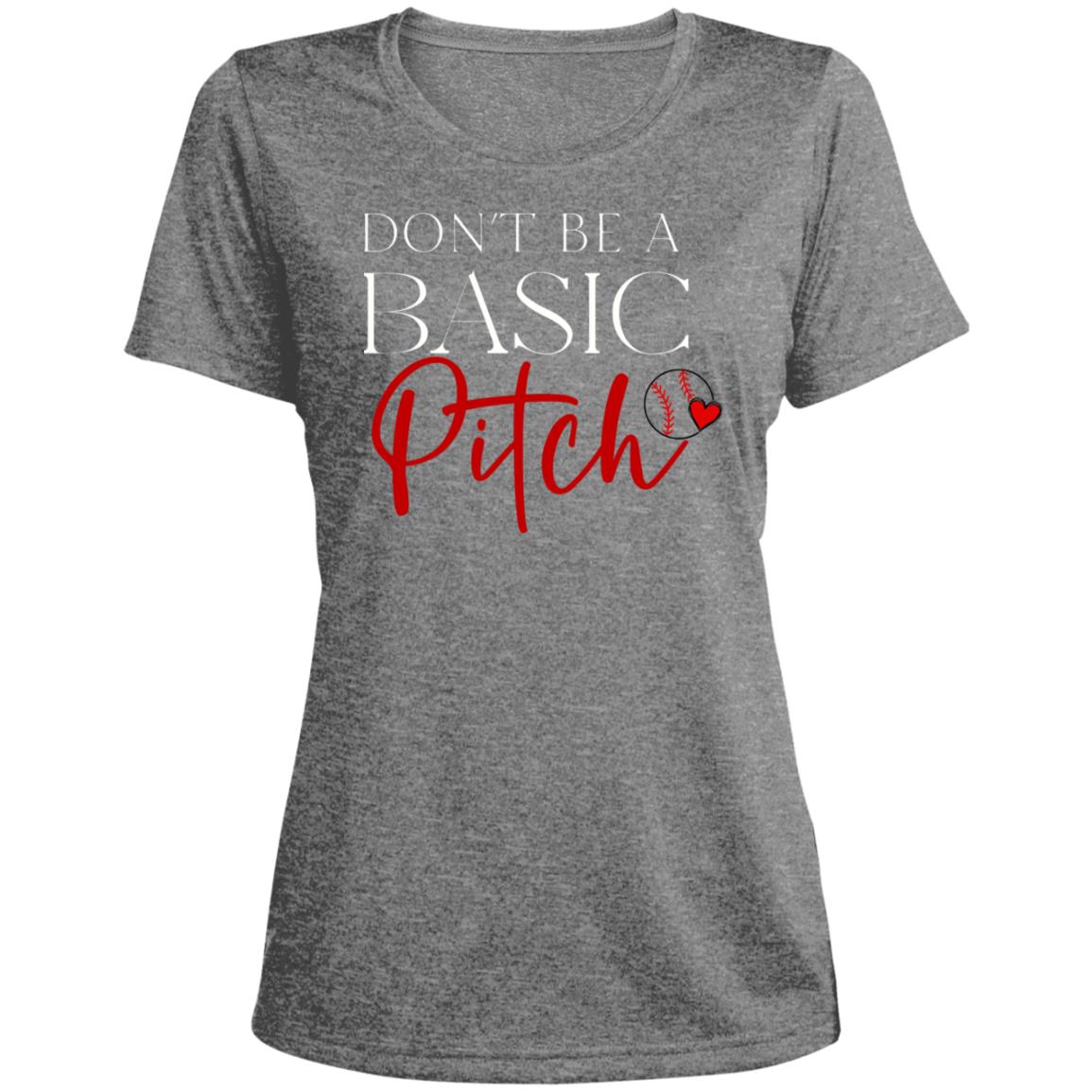 Basic Pitch LST360 Ladies' Heather Scoop Neck Performance Tee