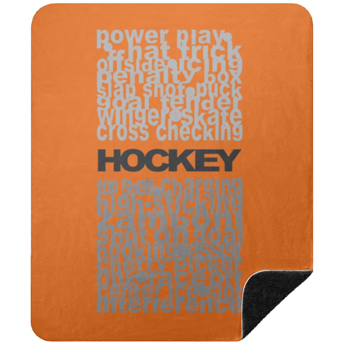 Hockey Subway Art  Sherpa Blanket 50x60