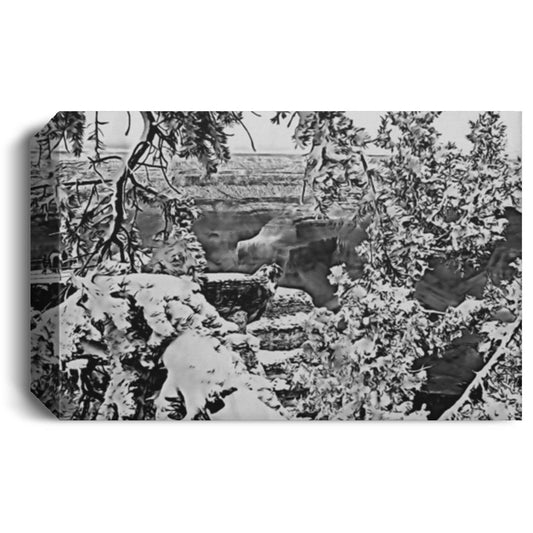 Grand Canyon Black and White Photo Art Deluxe Landscape Canvas 1.5in Frame