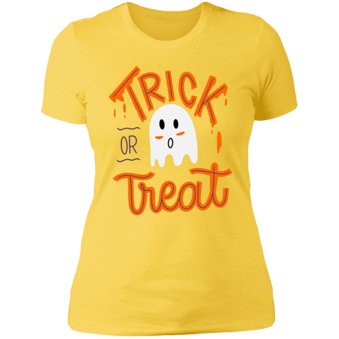 Trick or Treat Ghost NL3900 Ladies' Boyfriend T-Shirt