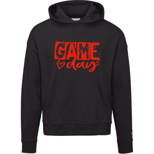 Game Day Grunge Red S760 Champion Womens Powerblend Hoodie