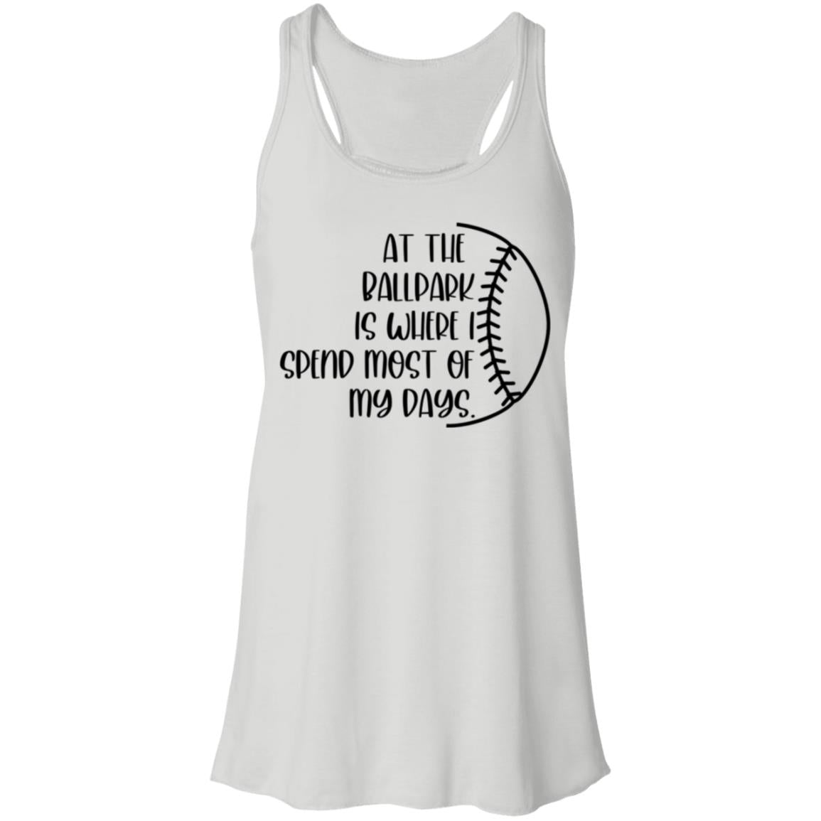 At the Ballpark . . . black B8800 Flowy Racerback Tank