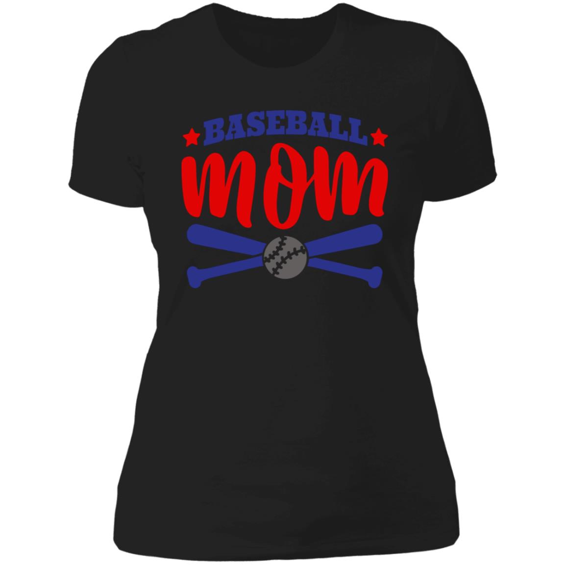 Baseball Mom with Crossed Bats NL3900 Ladies' Boyfriend T-Shirt