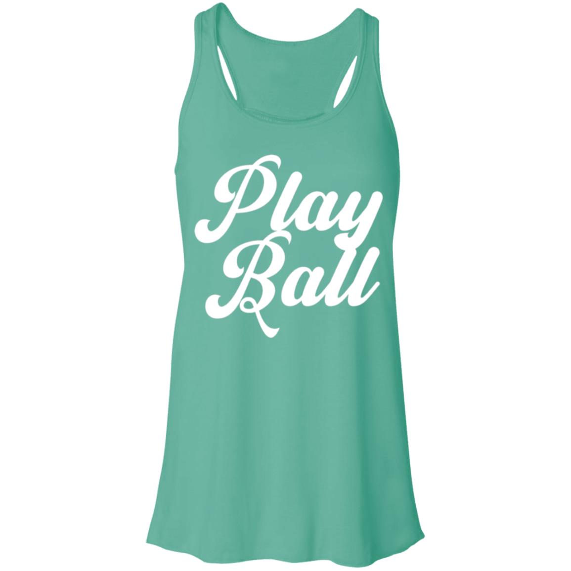 Play  Ball script white B8800 Flowy Racerback Tank