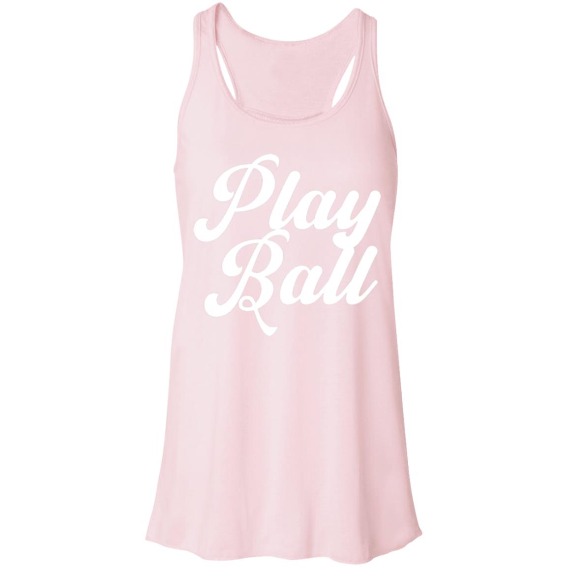 Play  Ball script white B8800 Flowy Racerback Tank