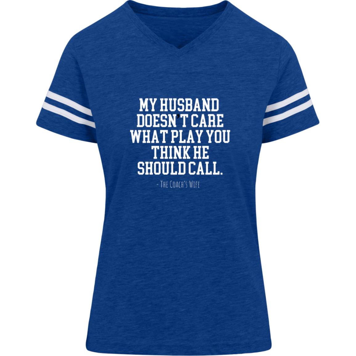 My Husband Doesn't Care 3537 LAT Womens Football Tee