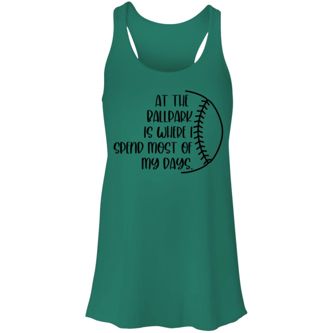 At the Ballpark . . . black B8800 Flowy Racerback Tank