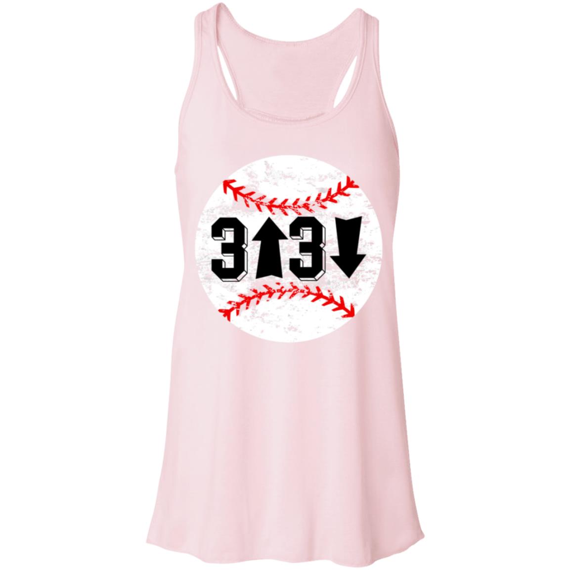 3 up 3 down baseball laces Flowy Racerback Tank