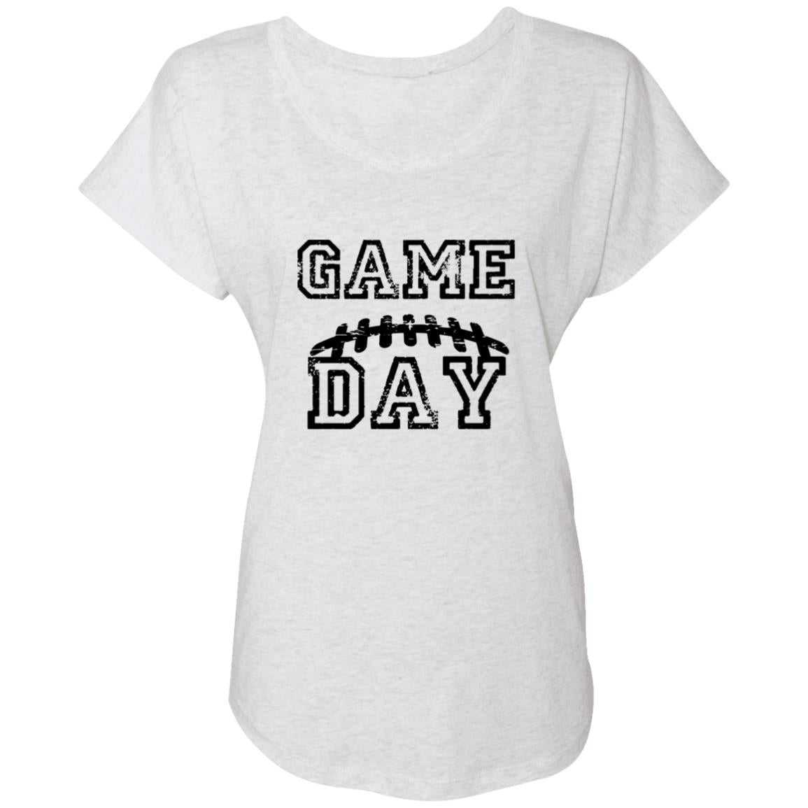 Game Day Football Laces NL6760 Ladies' Triblend Dolman Sleeve