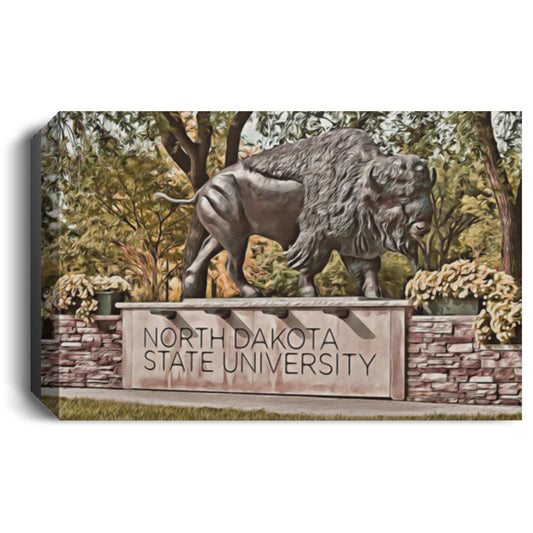 North Dakota State University Bison Photo Art Deluxe Landscape Canvas 1.5in Frame