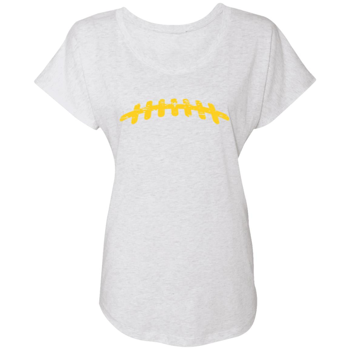 Football Laces Yellow NL6760 Ladies' Triblend Dolman Sleeve