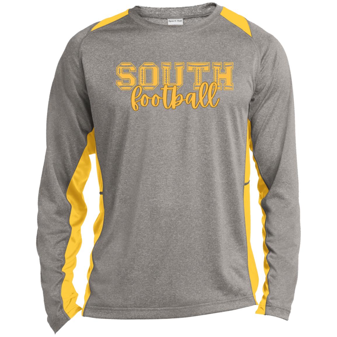 South Football ST361LS Long Sleeve Heather Colorblock Performance Tee