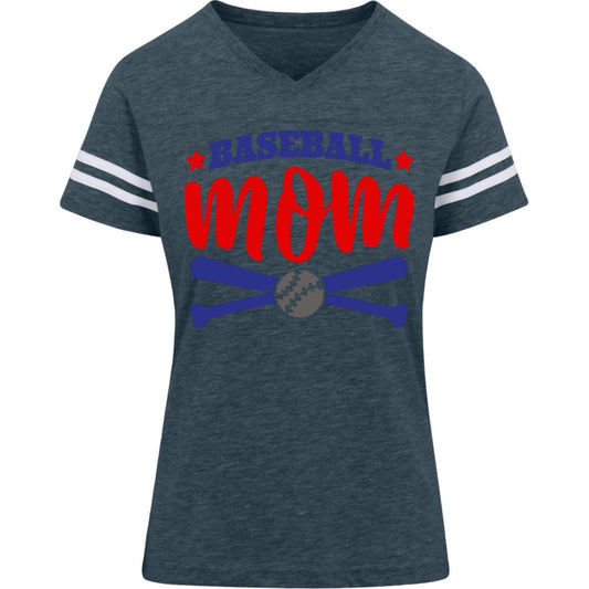 Baseball Mom with Crossed Bats 3537 LAT Womens Football Tee