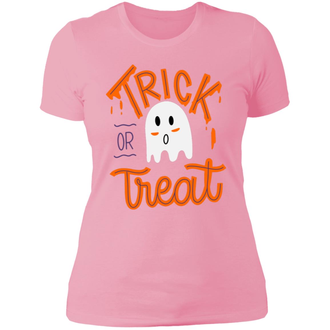 Trick or Treat Ghost NL3900 Ladies' Boyfriend T-Shirt