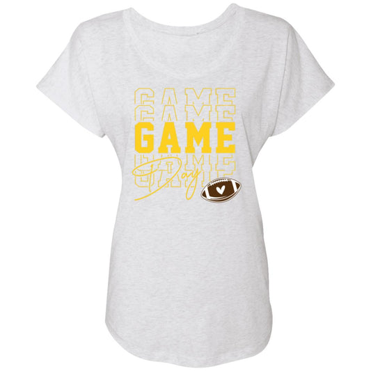 Game Day Yellow NL6760 Ladies' Triblend Dolman Sleeve