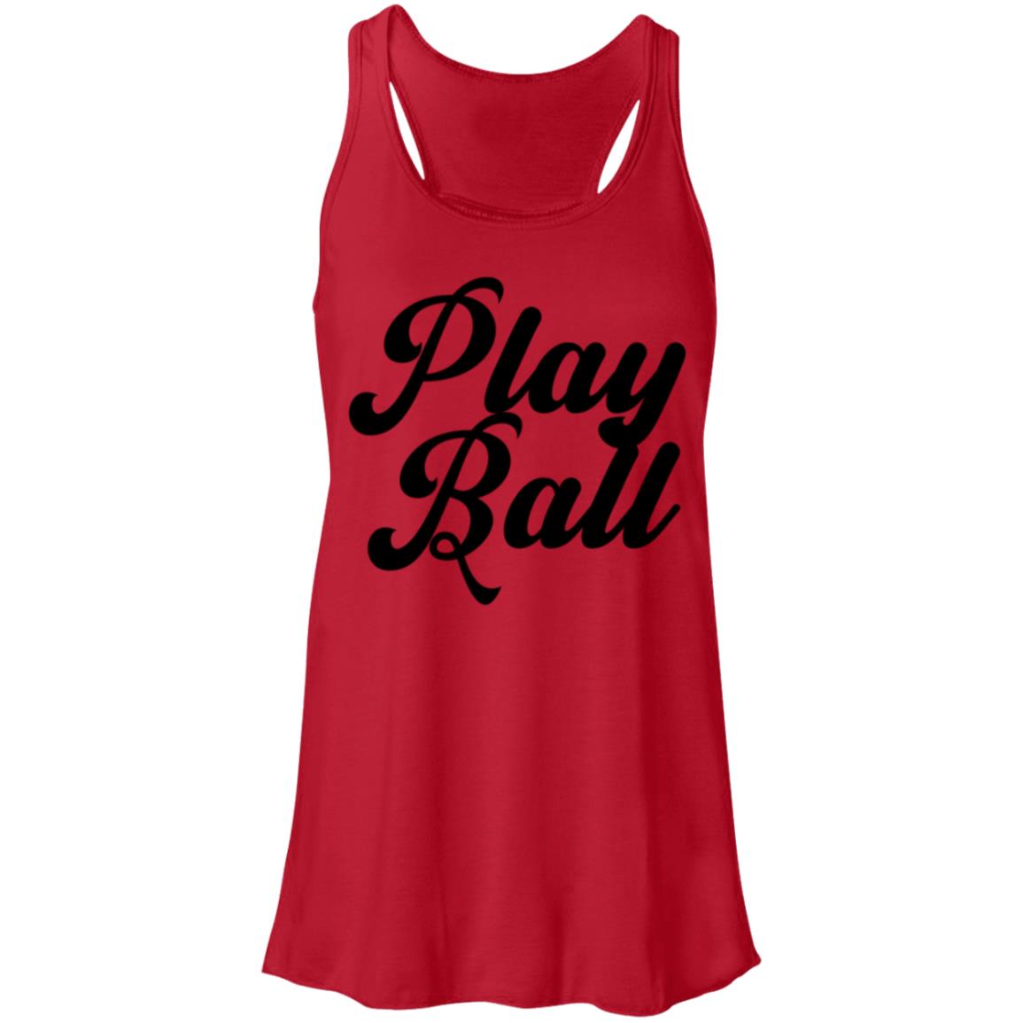 Play Ball Script black B8800 Flowy Racerback Tank