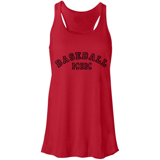 Baseball Mom Curved black B8800 Flowy Racerback Tank