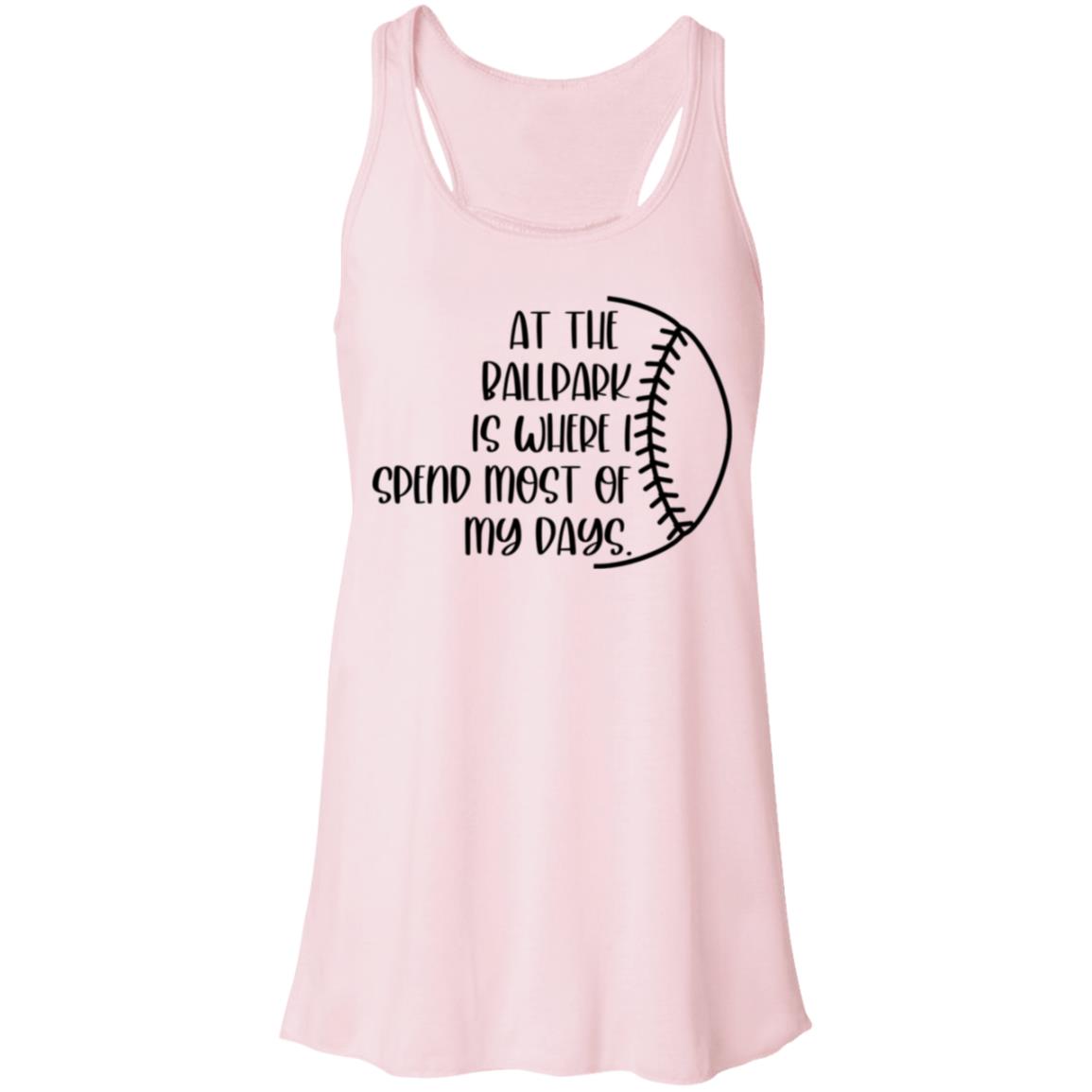 At the Ballpark . . . black B8800 Flowy Racerback Tank