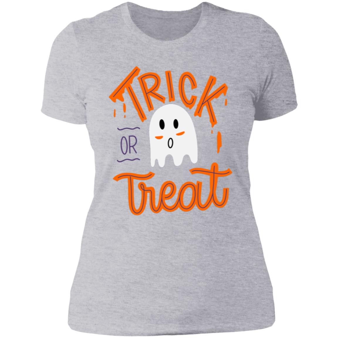 Trick or Treat Ghost NL3900 Ladies' Boyfriend T-Shirt