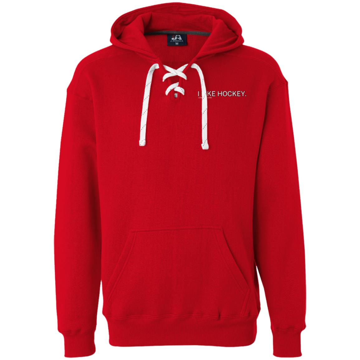 I LIKE HOCKEY Heavyweight Sport Lace Hoodie