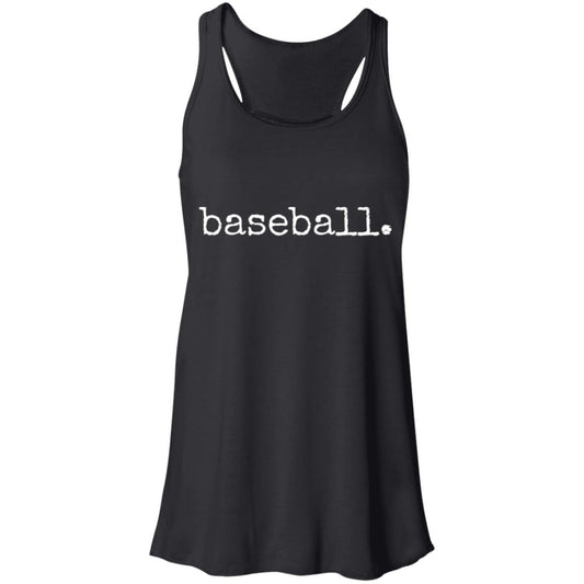 baseball. white B8800 Flowy Racerback Tank