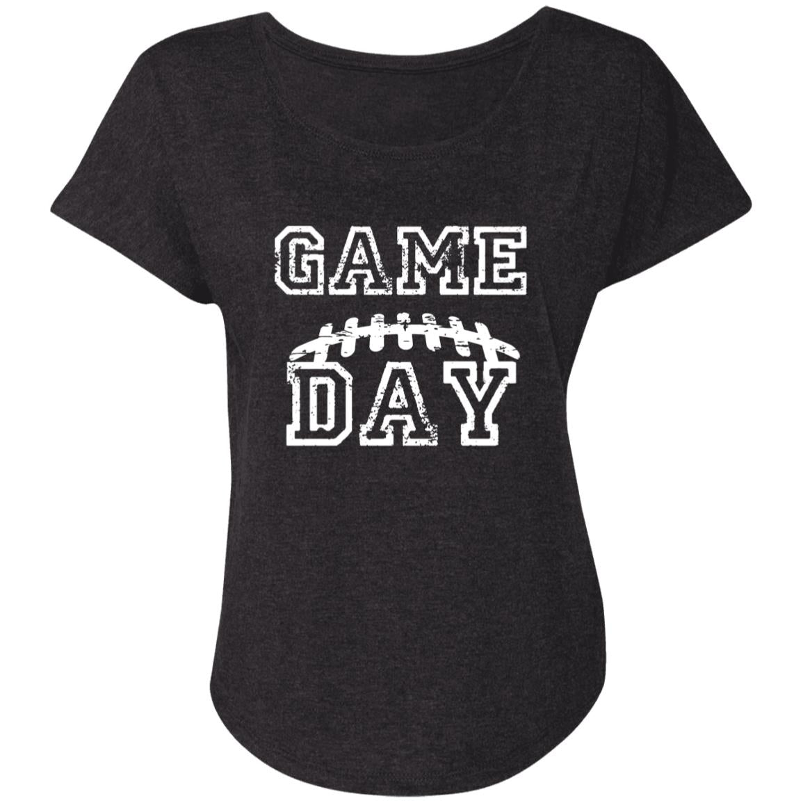 Game Day Football Laces NL6760 Ladies' Triblend Dolman Sleeve