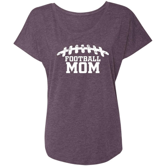 Football Mom Football Laces NL6760 Ladies' Triblend Dolman Sleeve