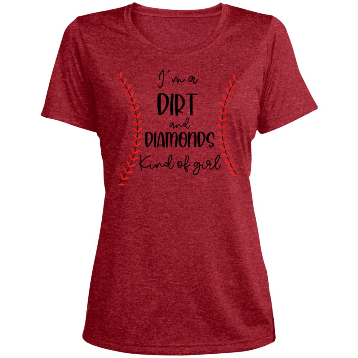 Dirt and Diamonds LST360 Ladies' Heather Scoop Neck Performance Tee