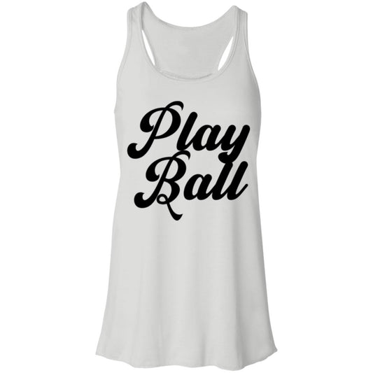 Play Ball Script black B8800 Flowy Racerback Tank