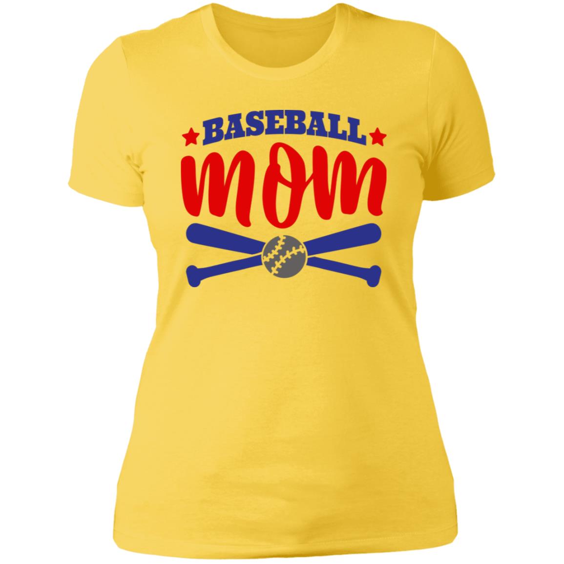 Baseball Mom with Crossed Bats NL3900 Ladies' Boyfriend T-Shirt