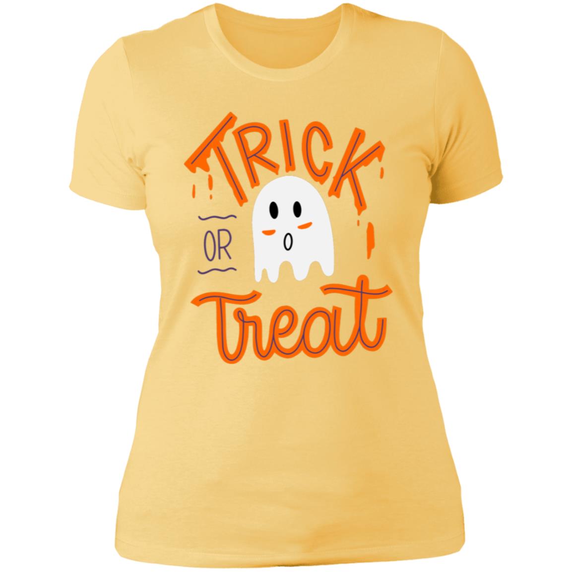 Trick or Treat Ghost NL3900 Ladies' Boyfriend T-Shirt