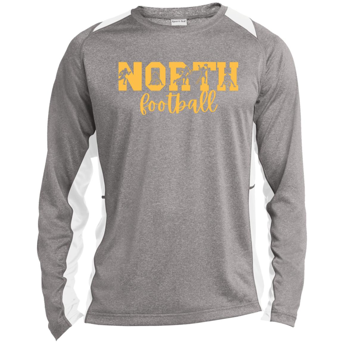 North Football ST361LS Long Sleeve Heather Colorblock Performance Tee