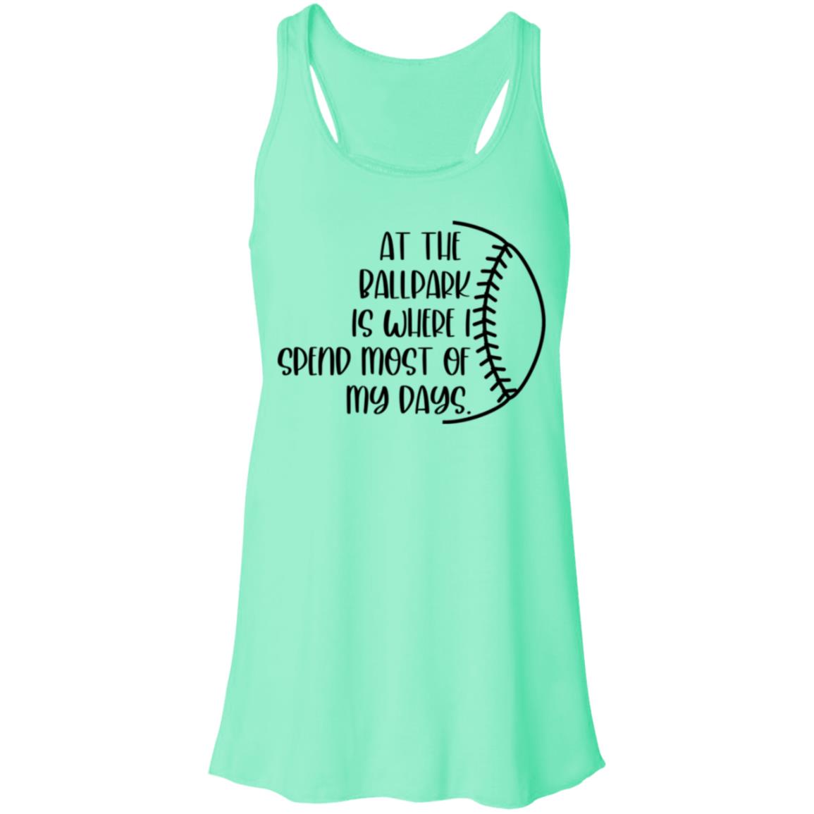 At the Ballpark . . . black B8800 Flowy Racerback Tank