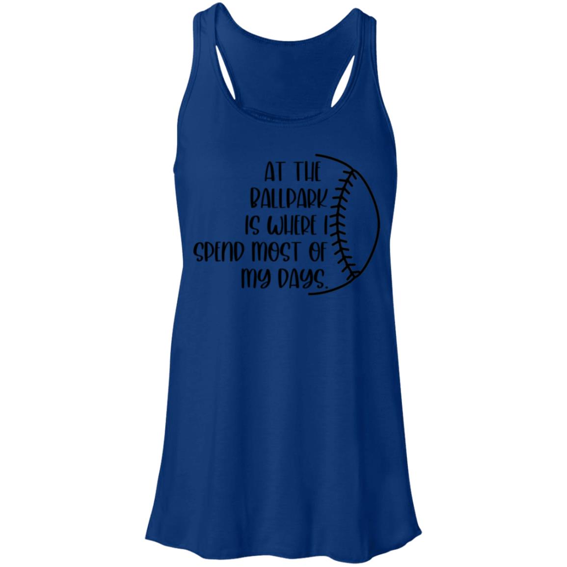 At the Ballpark . . . black B8800 Flowy Racerback Tank