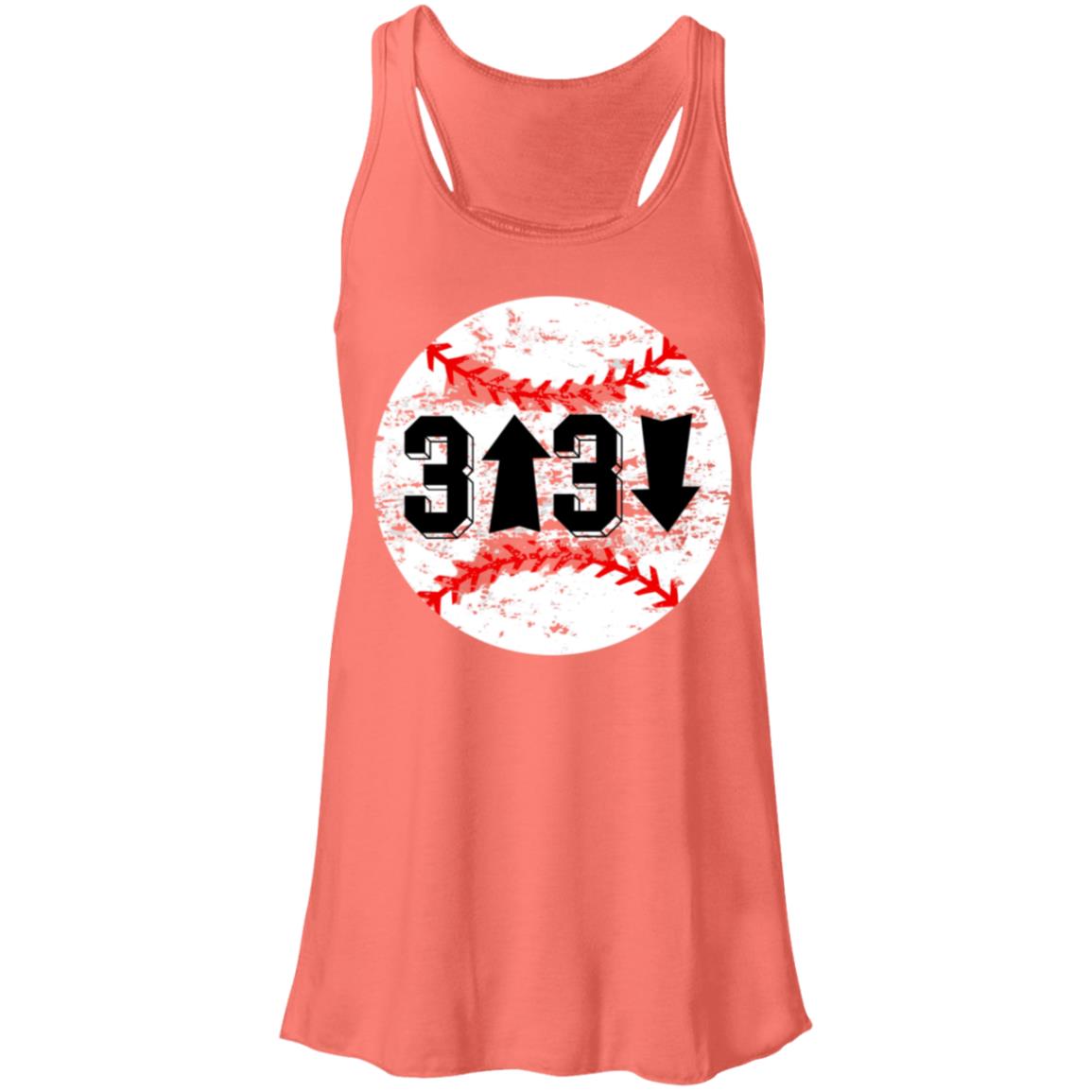 3 up 3 down baseball laces Flowy Racerback Tank