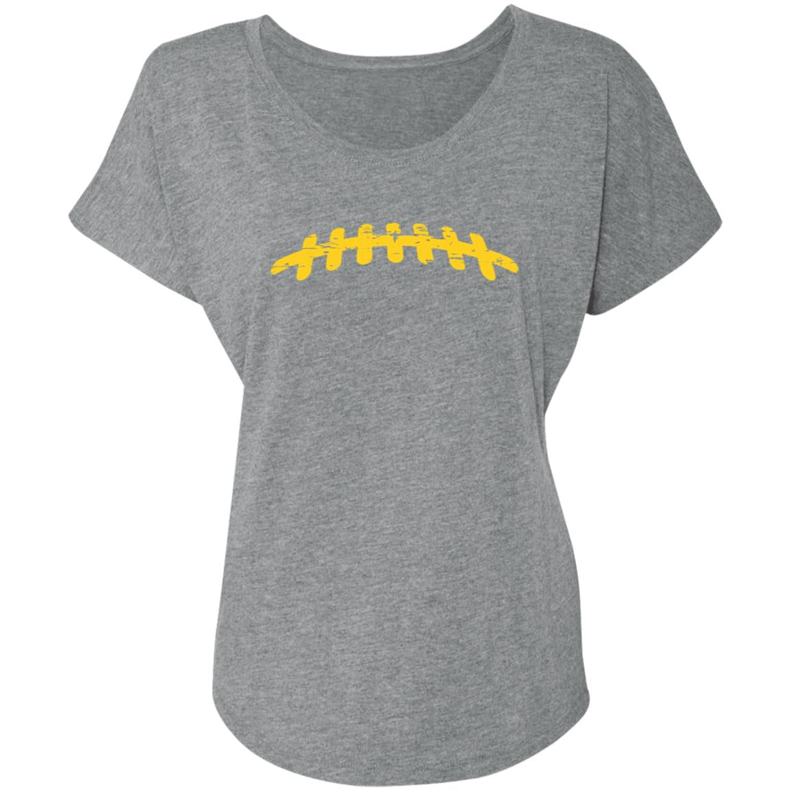 Football Laces Yellow NL6760 Ladies' Triblend Dolman Sleeve