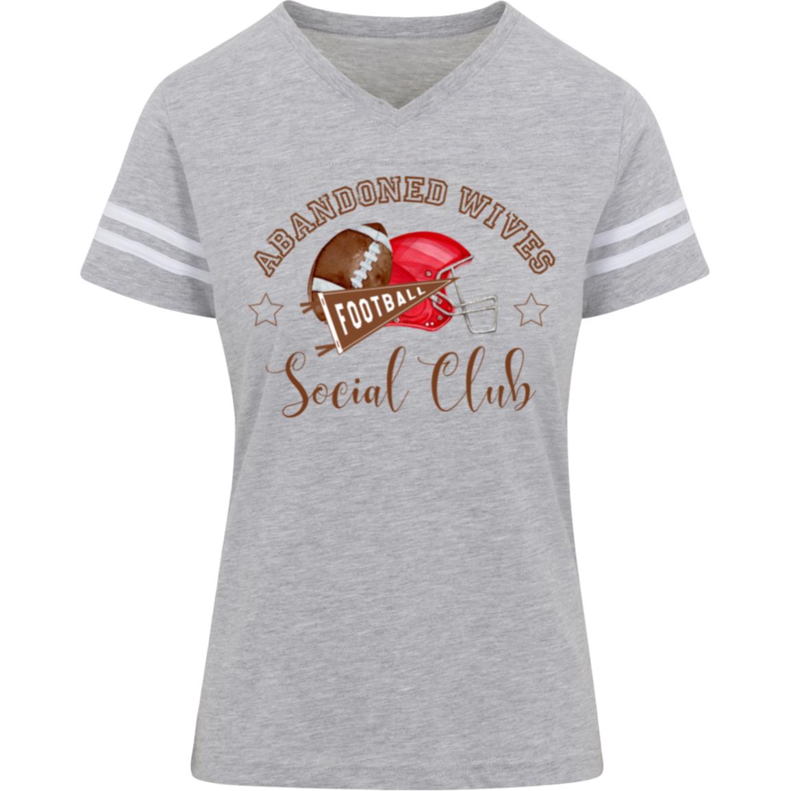 Abandoned Wives Social Club 3537 LAT Womens Football Tee