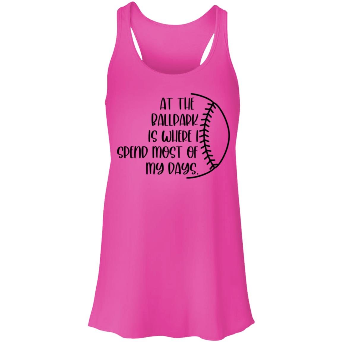 At the Ballpark . . . black B8800 Flowy Racerback Tank