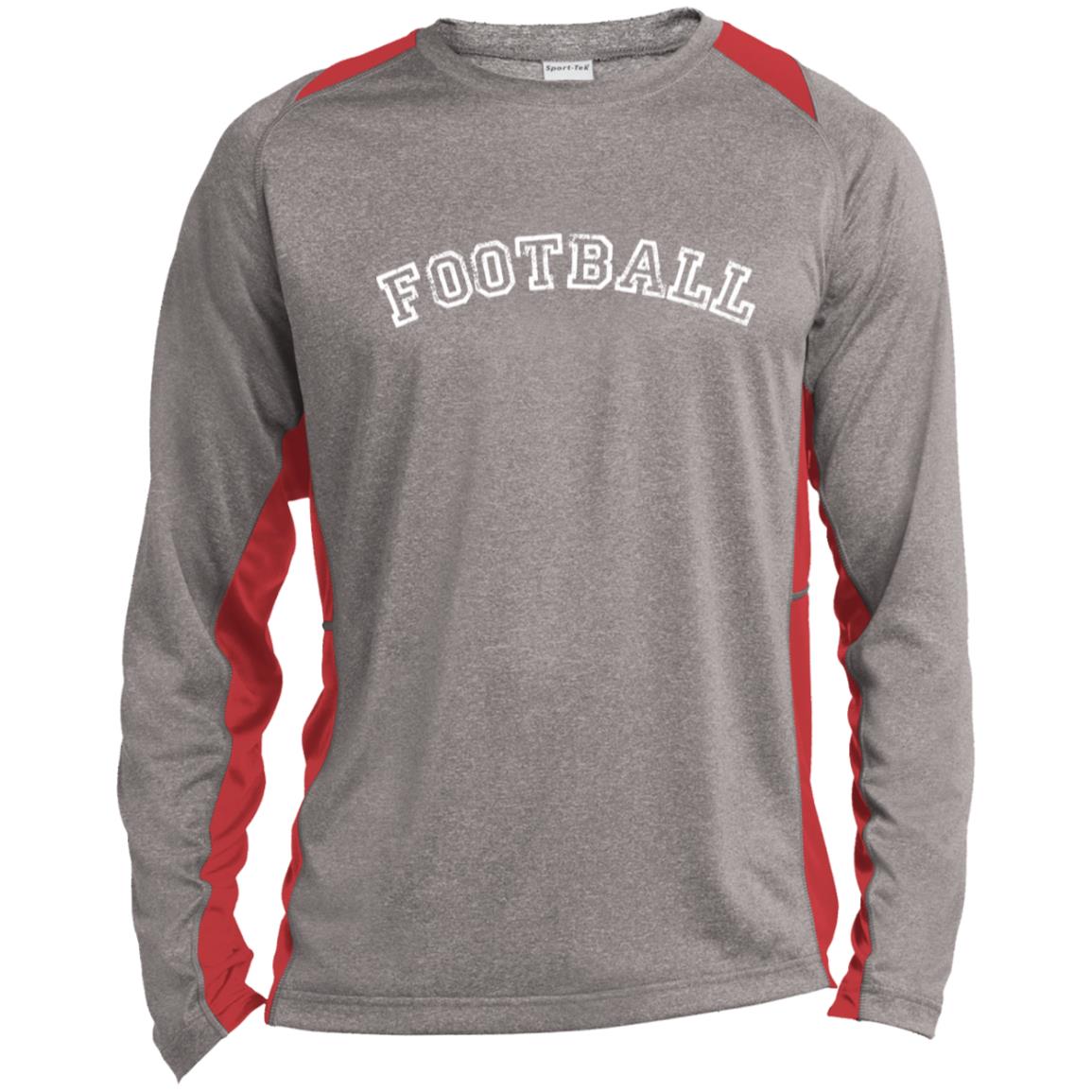 Football ST361LS Long Sleeve Heather Colorblock Performance Tee