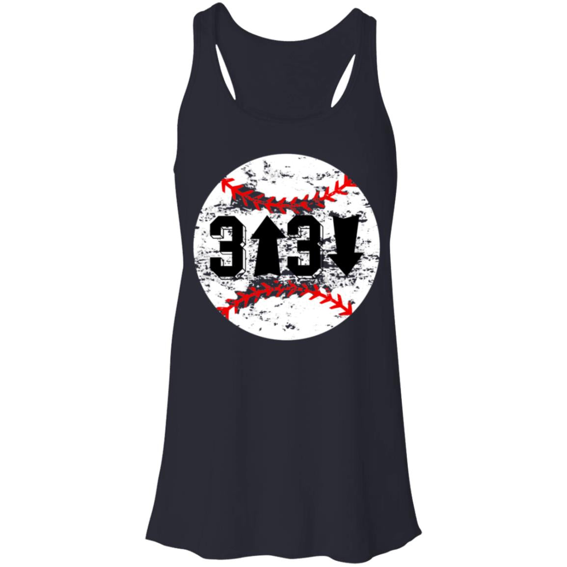 3 up 3 down baseball laces Flowy Racerback Tank