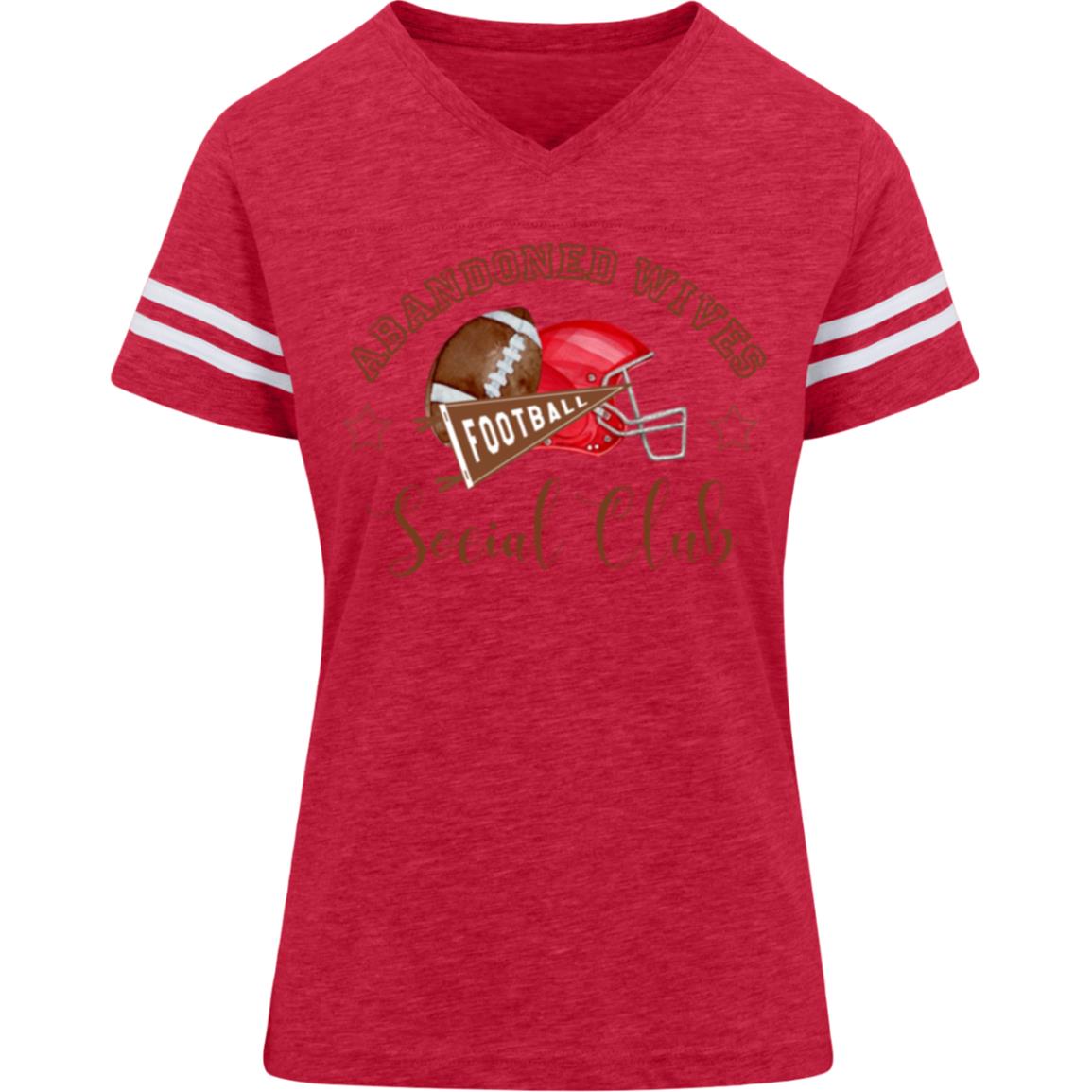 Abandoned Wives Social Club 3537 LAT Womens Football Tee