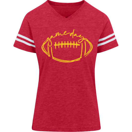 Game Day Football Yellow 3537 LAT Womens Football Tee