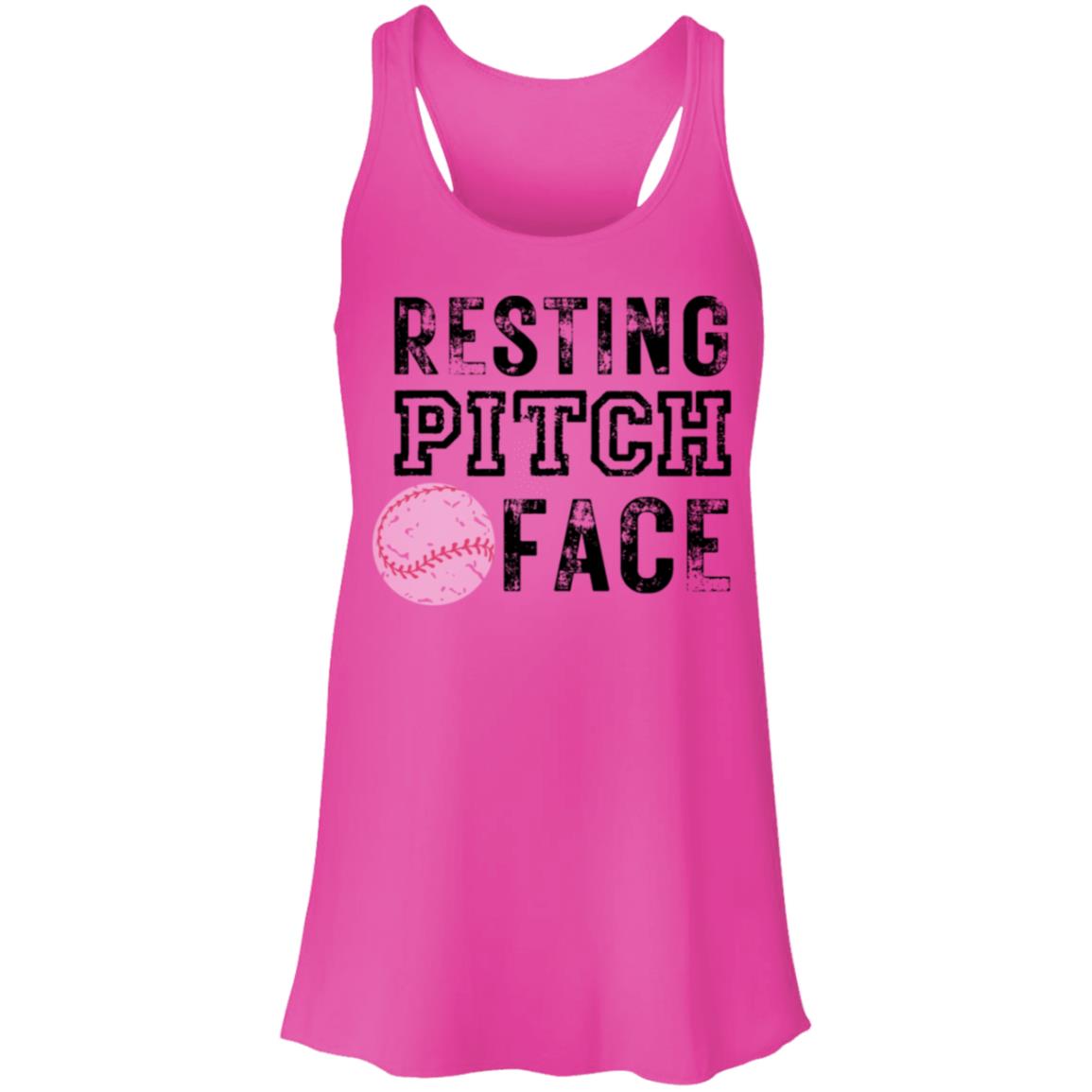 Resting Pitch Face B8800 Flowy Racerback Tank